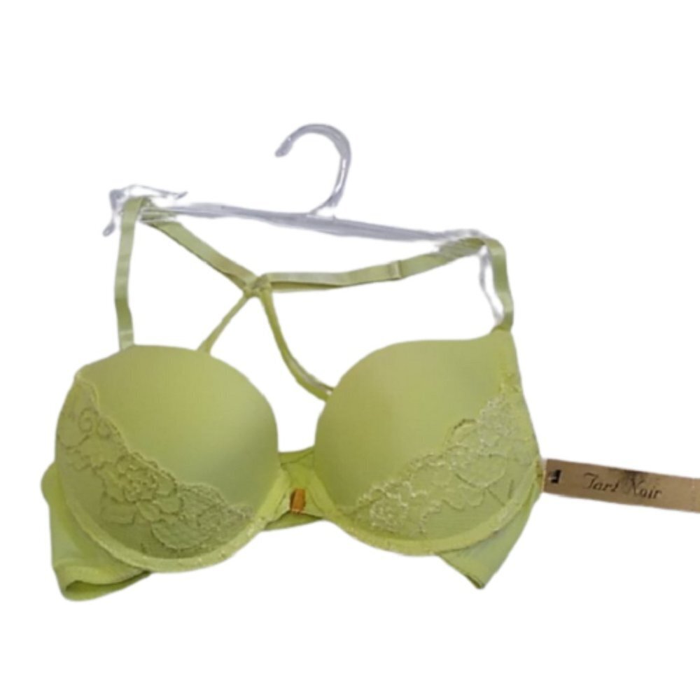Tart Noir Collections Split X Strap Lacy Bra, Key Lime Green, 34B